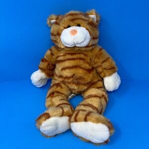 Build A Bear Plush Orange Tabby Cat Vintage 90s Striped Stuffed Animal 14 inch